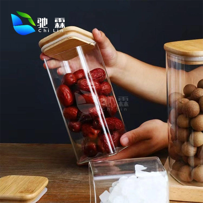 glass kitchen canisters with wooden lids